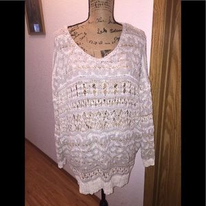 Free People Delicate Knit Tunic Sweater